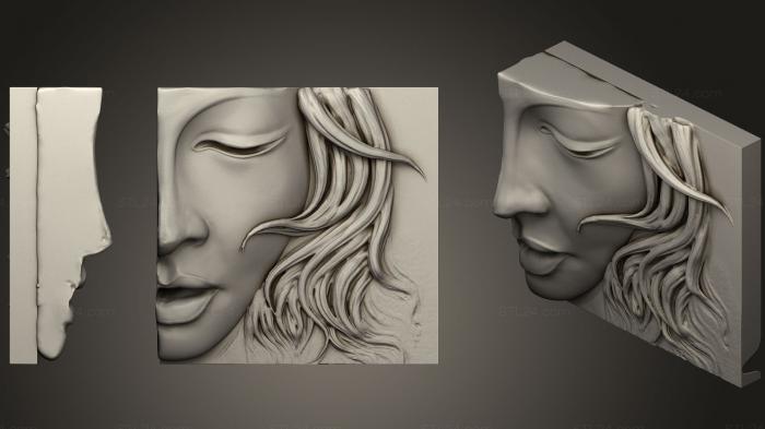 High reliefs and bas-reliefs of fantasy (face, GRLFF_0031) 3D models for cnc